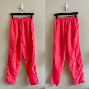 Vintage Adidas Neon Pink Wind Breaker High Rise Pants Womens Size Small